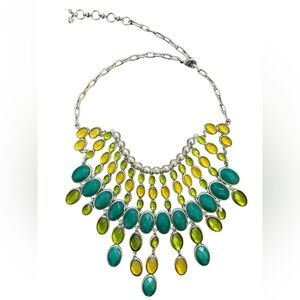 Fashion Silver and Green Statement Necklace